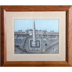 Christian Guerin, Place de la Concorde, Oil Painting