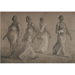 Francisco Zuniga, Mujeres Caminando II, Lithograph
