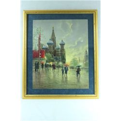 Framed George Harvey "Light Rain on Red Square"