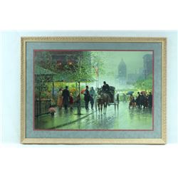 Framed George Harvey "A Gift of Flowers"