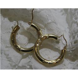14k Yellow Gold Hoop Earrings 2.89 Grms