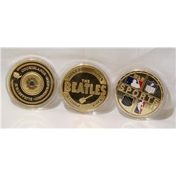 (3) 24k Plated  Tokens