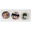 Image 2 : (3) 24k Plated  Beatles Tokens