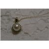 Image 1 : 14k Pearl & Diamond Necklace 2.2 Grms