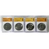 Image 1 : (4)Eisenhower Dollars SGS Certified