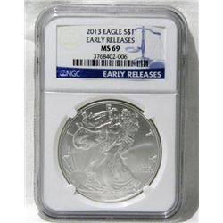2013 Silver Eagle $1 NGC MS69 "Early Release"