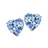 Image 1 : Genuine 3.0 ctw Heart Aquamarine Stud Earrings 14kt