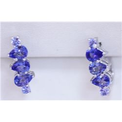 22.60 CTW TANZANITE EARRING .925 STERLING SILVER