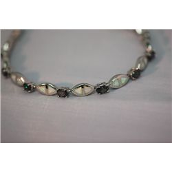 75.00 CTW ANTIQUE LOOKING  OPAL  BRACELET .925 STERLING