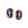 Image 1 : Genuine 3.20 ctw Mystic Topaz Oval Cut Earring Studs 14
