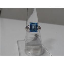 19.50 CTW BLUE TOPAZ RING .925 STERLING SILVER