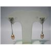 Image 1 : 3CZ DANGLING TEARDROP PEACH PEARL EARRINGS