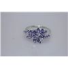 Image 1 : 13.55 CTW TANZANITE RING .925 STERLING SILVER
