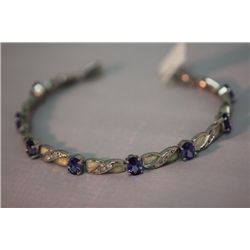 75.00 CTW ANTIQUE LOOKING CZ AND OPAL  BRACELET .925 ST