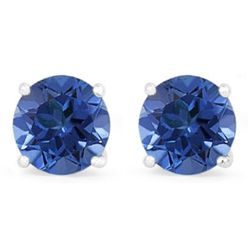 Genuine 2.10 ctw SapphireStud Earring 14k 0.86g