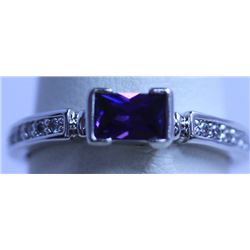 PURPLE AND CZ RING