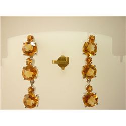 30.75 CTW CITRINE EARRING .925 STERLING SILVER