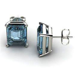 Genuine 4.8 ctw Topaz Earring 14k W/Y Gold