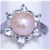 Image 1 : PEACH PEARL AND CZ RING