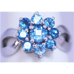 21.25 CTW BLUE TOPAZ RING .925 STERLING SILVER