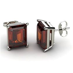 Genuine 5.0 ctw Garnet Earring 14k W/Y Gold