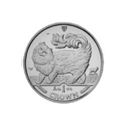 Isle of Man 1 Crown Silver Proof Maine Coon Cat (date o