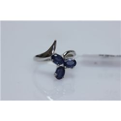 14.75 CTW SAPPHIRE RING .925 STERLING SILVER