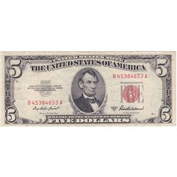 1953 series $5 Red Seal Note, F-VF