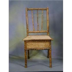 A bamboo stick and rail back bedroom chair £30-50...
