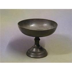 A circular pewter pedestal bowl 5" £20-30...