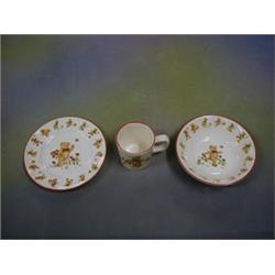 A Masons teddybear's pattern bowl, plate and cup £15-25...