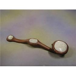 An Oriental hardwood and inlaid jade dewy-sceptre  £100-150...