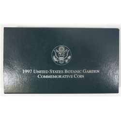 1997 BOTANIC GARDENS PROOF COMMEMORATIVE SILVER DOLLAR , ORIGINAL BOX AND COA