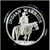 "INDIAN WARRIOR" ON A ONE OUNCE .999 SILVER ART ROUND, IN CAPSULE AND GIFT BOX
