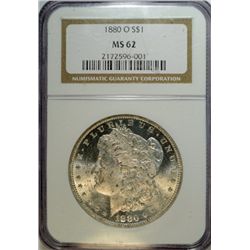 1880-O MORGAN DOLLAR NGC MS62 VERY NICE BLAST WHITE
