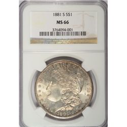 1881-S MORGAN DOLLAR NGC MS66 SUPERB!