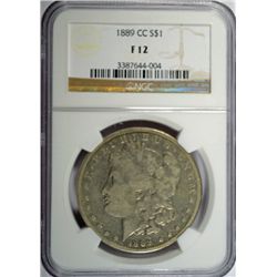 1889-CC MORGAN DOLLAR NGC FINE 12