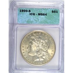 1900-S MORGAN DOLLAR ICG MS64 VERY NICE!
