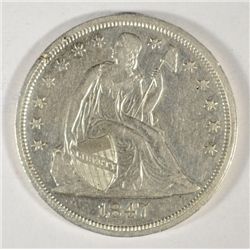 1847  Seated Liberty  $  XF couple small rim nics    est  $400-$425