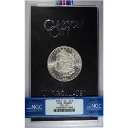 1881-CC MORGAN DOLLAR GSA/NGC MS63 NO BOX, COA