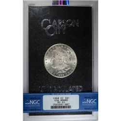 1884-CC MORGAN DOLLAR GSA/NGC MS63 NO BOX,COA