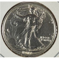 1917 WALKING LIBERTY HALF DOLLAR MS62 (CLEANED)