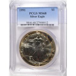 1989 ASE PCGS MS68 BUT PCGS IN ERROR LABELED IT 1991