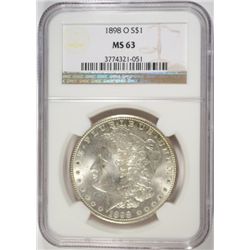 1898-O MORGAN DOLLAR NGC MS63