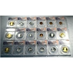 2009-S ANACS SILVER PROOF SET 18 COINS ALL ANACS PROOF 70 DEEP CAMEO! RARE FIRST