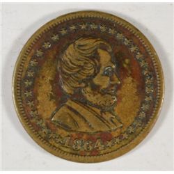 1864 C.W. TOKEN RARE LINCOLN + EAGLE R-9