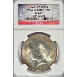 1923 PEACE DOLLAR NGC MS65 VAM-IV "EXTRA HAIR"