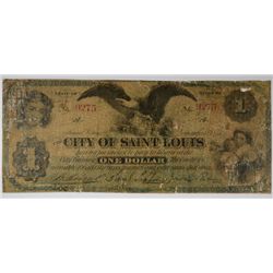 1873 $1 CITY OF SAINT LOUIS NOTE