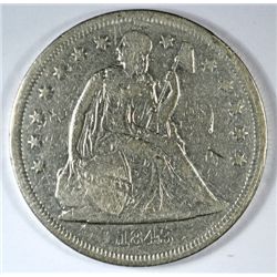 1843 SEATED DOLLAR FINE