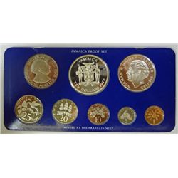 1975 JAMAICA EIGHT PIECE PROOF SET, BEAUTIFUL COINS